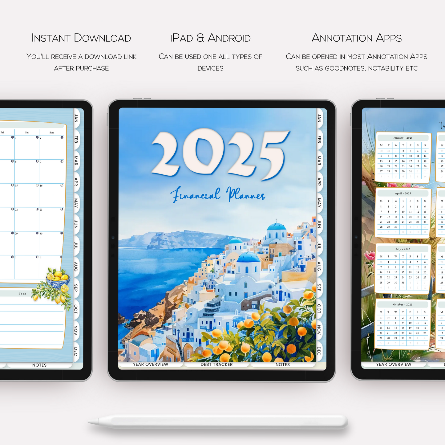 Finance by the Sea - Monthly Digital 2025 Financial Planner