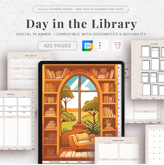 Day in the Library - Daily Digital 2025 Planner